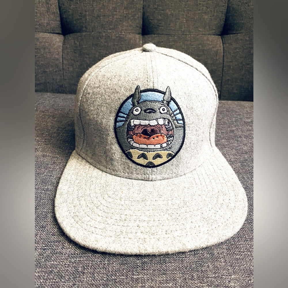 MY NEIGHBOR TOTORO Studio Ghibli Gray Wool Snapback Vintage Hat/Cap